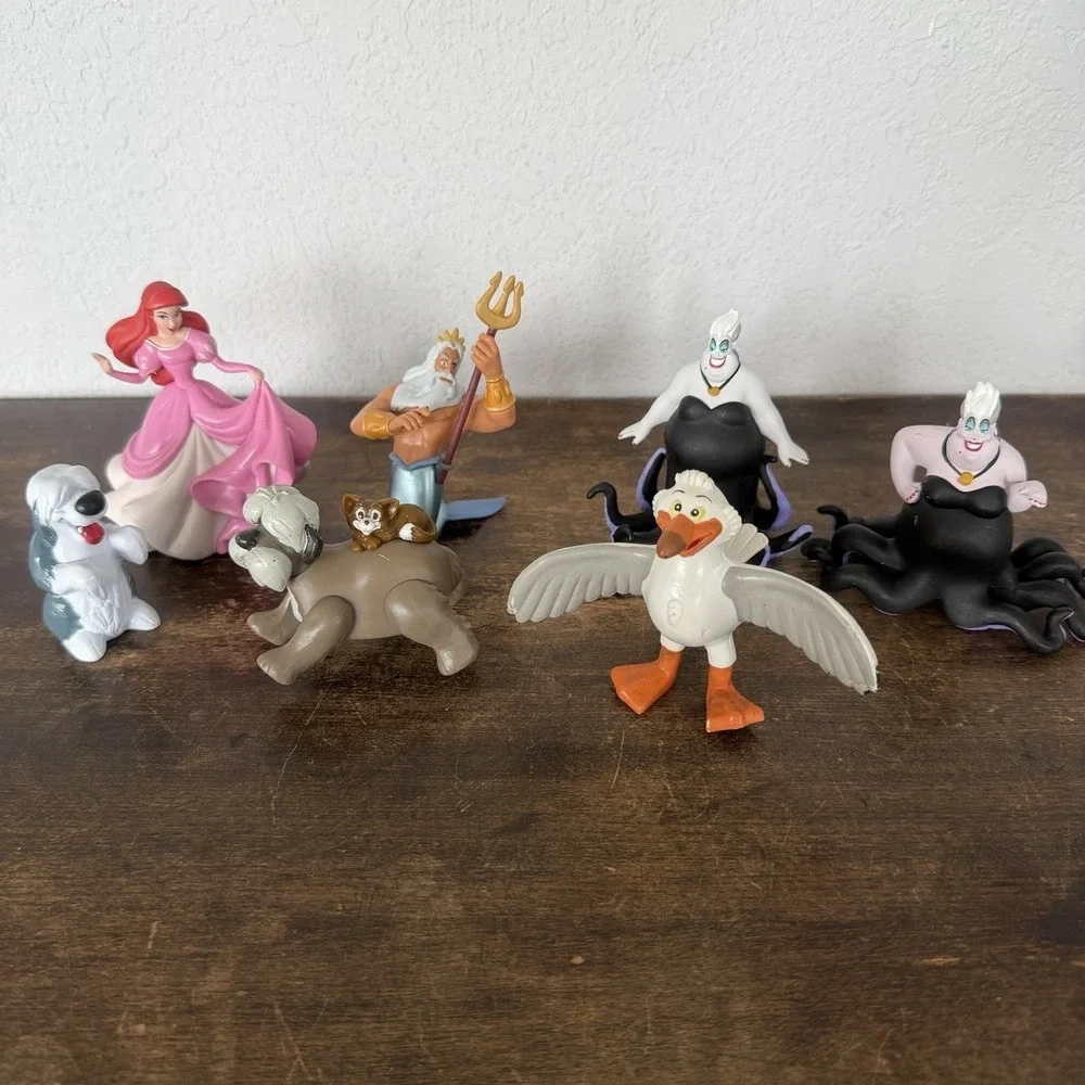 Disney Little Mermaid Figure Lot Ariel Ursula Triton Scuttle Max‎ Toys Villain